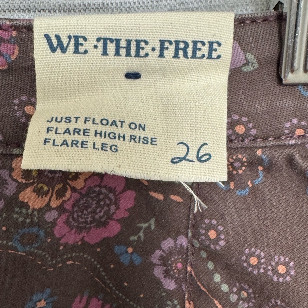 We The Free People Just Float On Retro Printed Flare Bell Bottoms Jeans | 26 - Picture 7 of 11